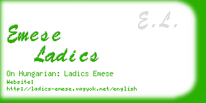 emese ladics business card